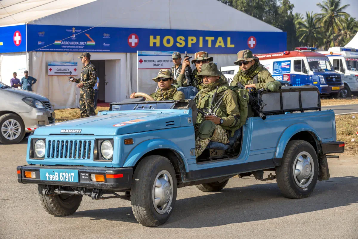International Aviation show Aero India-2017. Yelahanka air force station, Bengaluru, India