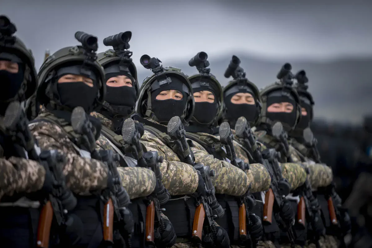The Armed Forces of Kazakhstan holds Battle Parades (Russian: Боевой парад) every couple of years on 7 May, which is Defender of the Fatherland Day in Kazakhstan