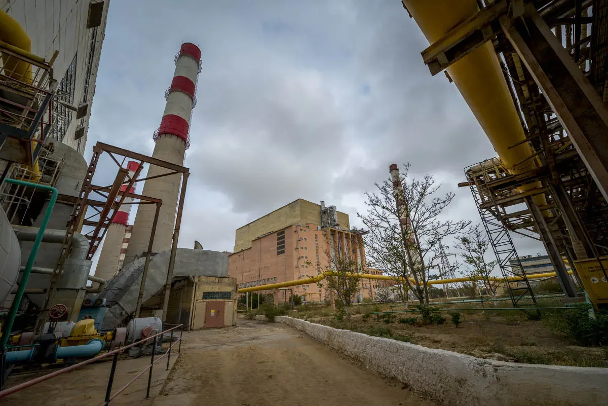 Mangistau atom electric complex. The world's first fast-neutron nuclear reactor BN-350 operated here. Aktau, Kazakhstan
