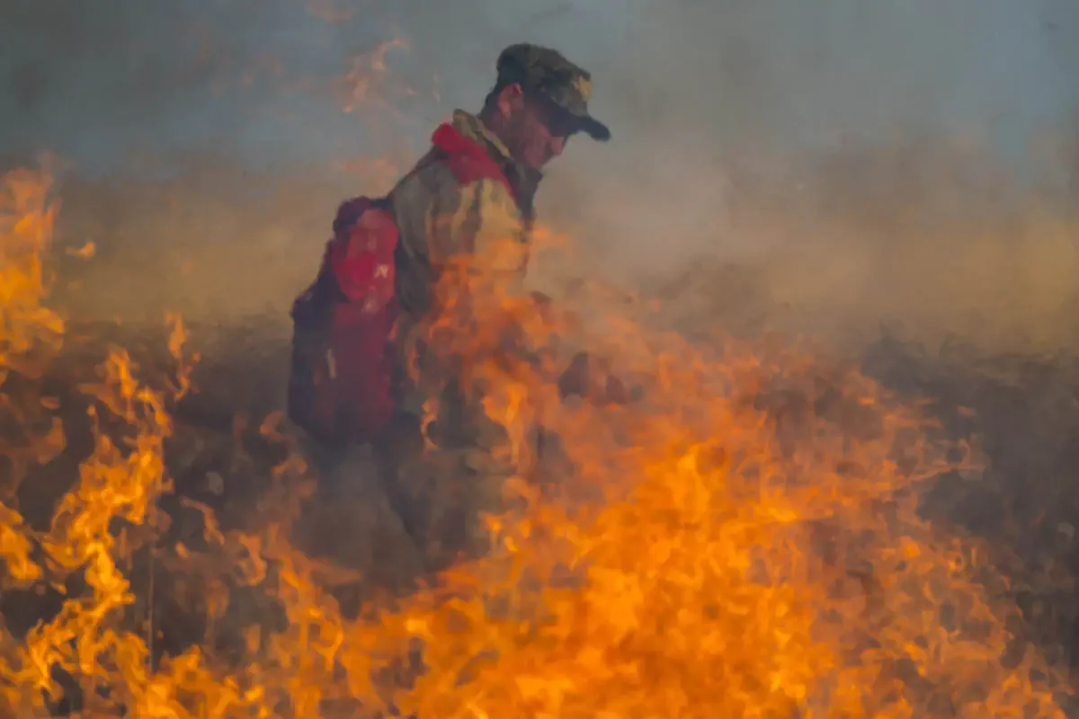 Fires in Moyinkum, Zhambyl region, Kazakhstan