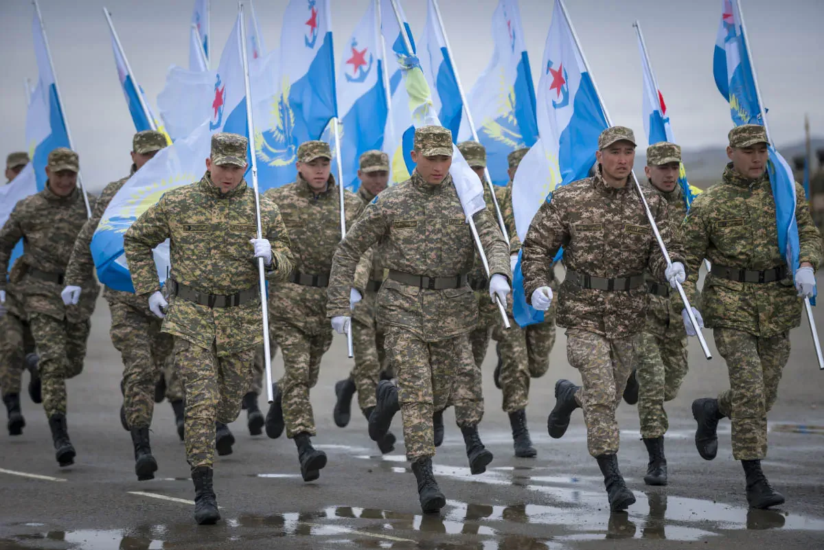 The Armed Forces of Kazakhstan holds Battle Parades (Russian: Боевой парад) every couple of years on 7 May, which is Defender of the Fatherland Day in Kazakhstan