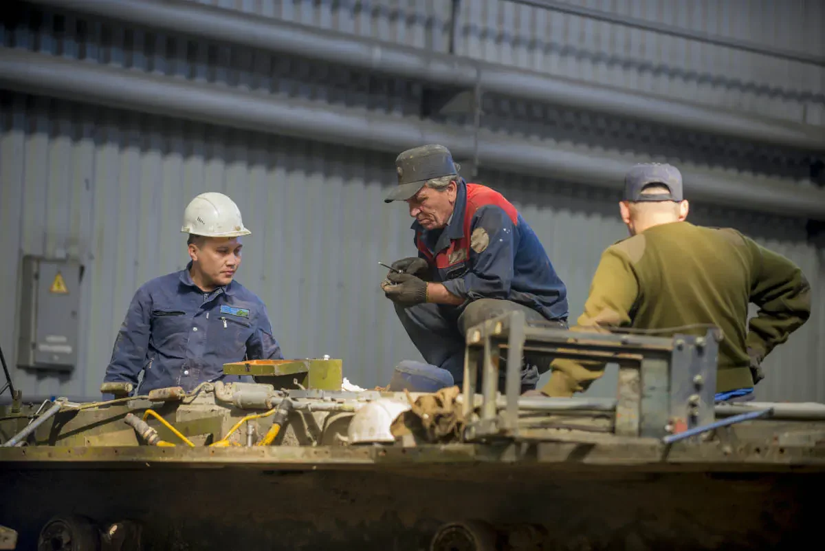 Semey Engineering is a defense plant for the repair of armored vehicles. Semey, Kazakhstan