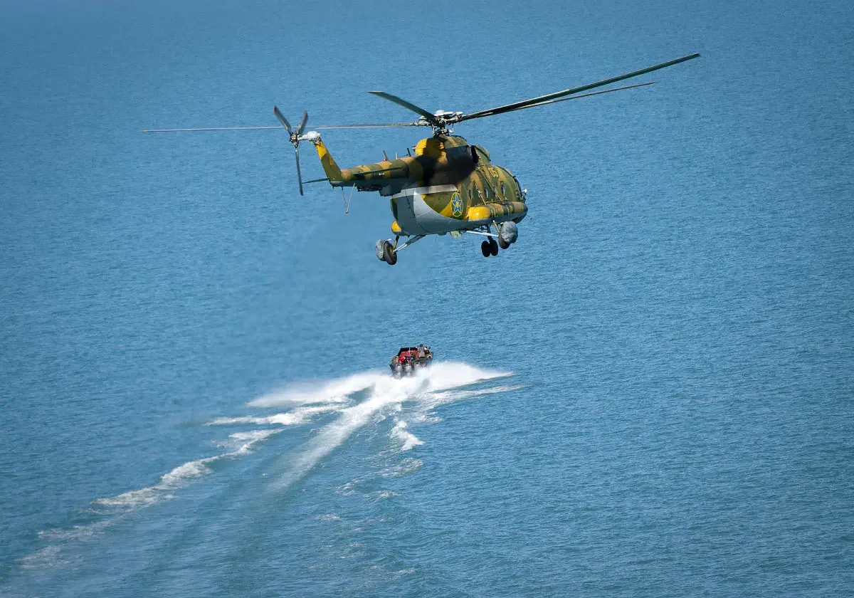 Units of the Kazakh Coast Guard control the water border of Kazakhstan on the Caspian Sea