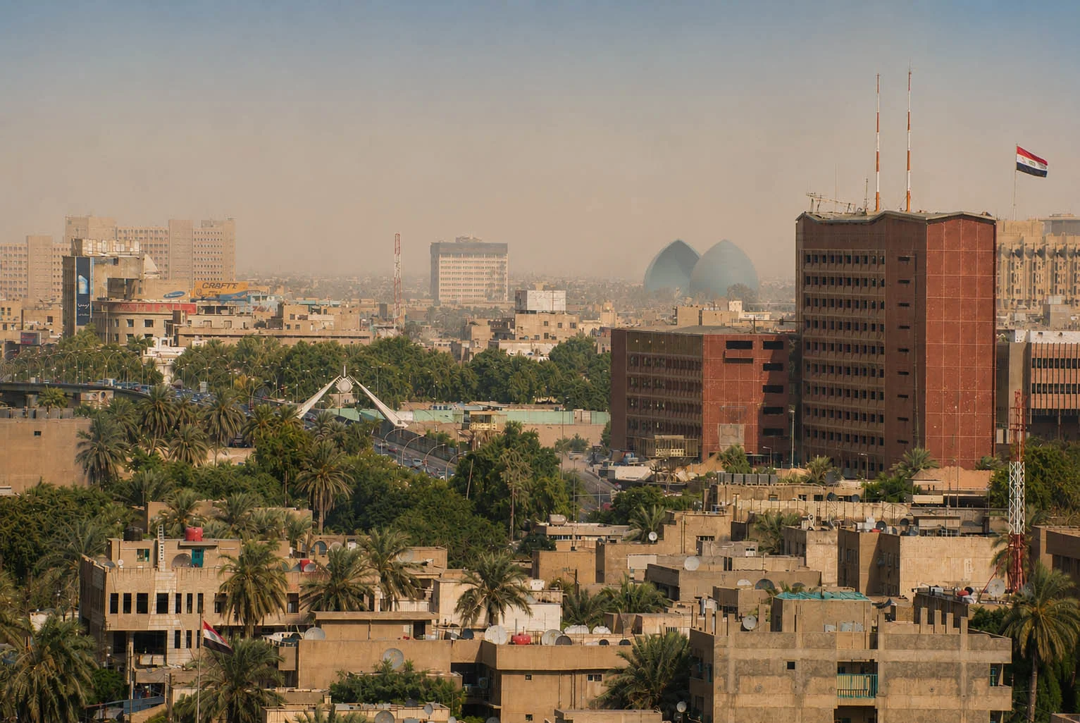 View of Baghdad from my room at the Al-Rasheed Hotel