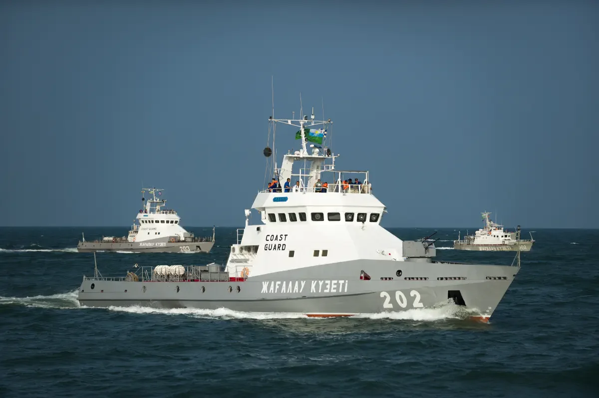 Units of the Kazakh Coast Guard control the water border of Kazakhstan on the Caspian Sea