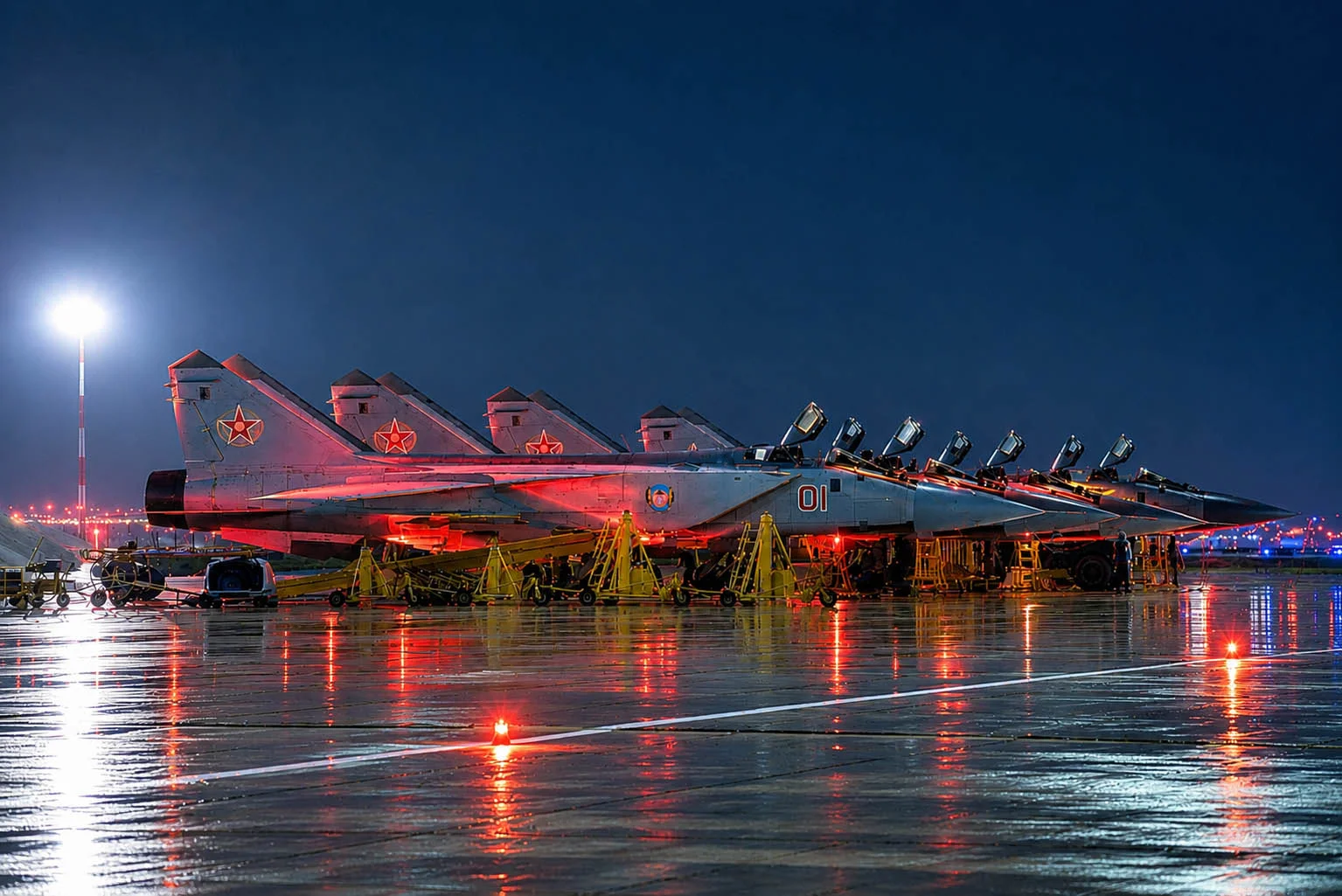 The squadron parked on the apron