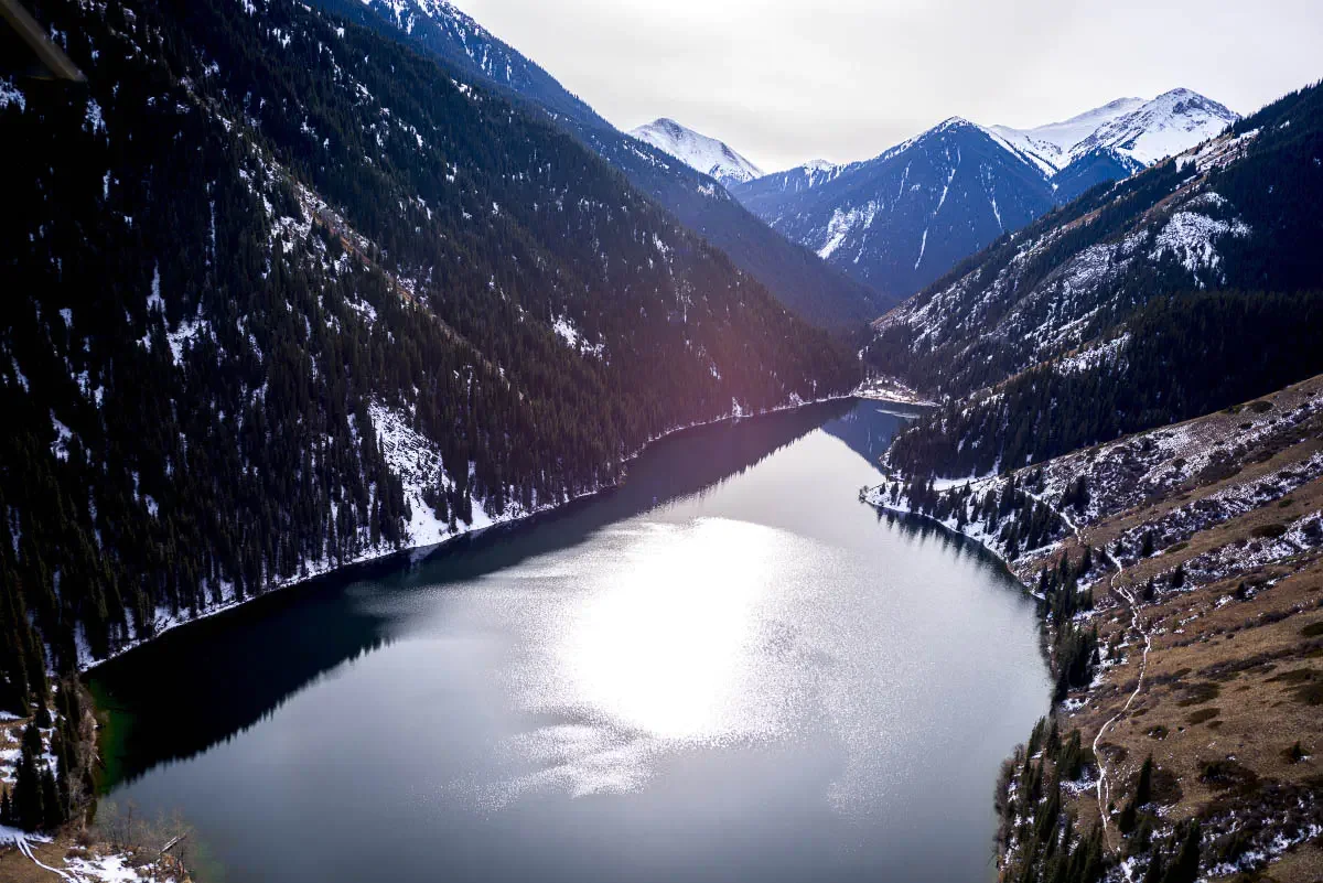 Kolsai Lakes National Park in November. Northern Tien Shan