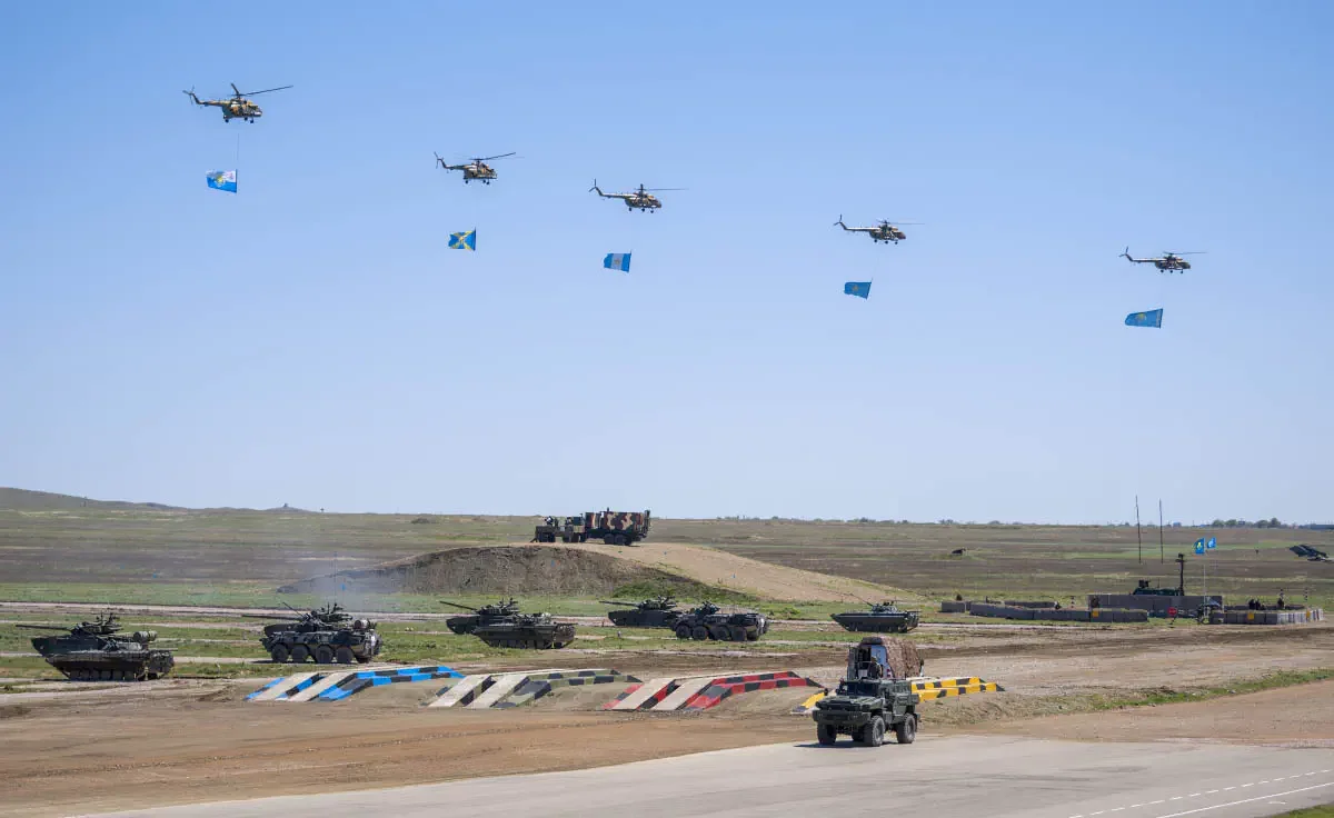 The Armed Forces of Kazakhstan holds Battle Parades (Russian: Боевой парад) every couple of years on 7 May, which is Defender of the Fatherland Day in Kazakhstan