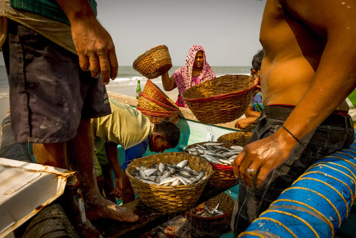 Fishermens. Colva Beach, South Goa, India