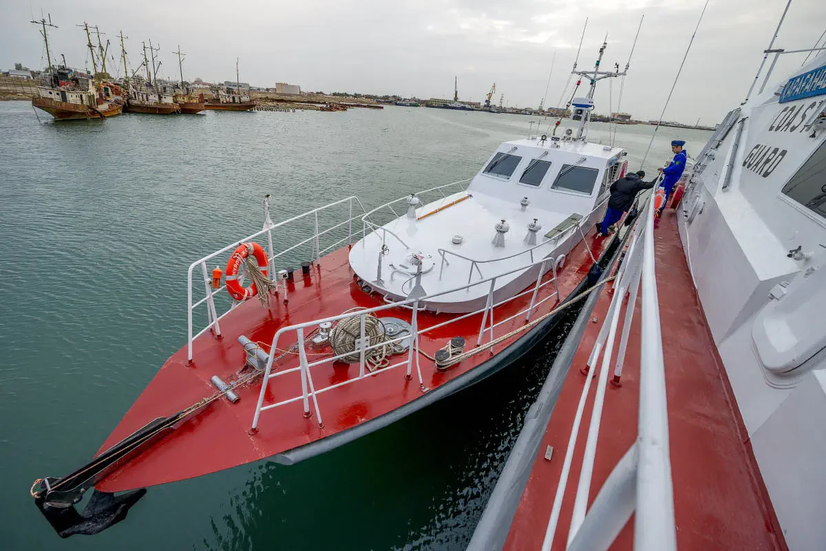 Units of the Kazakh Coast Guard control the water border of Kazakhstan on the Caspian Sea
