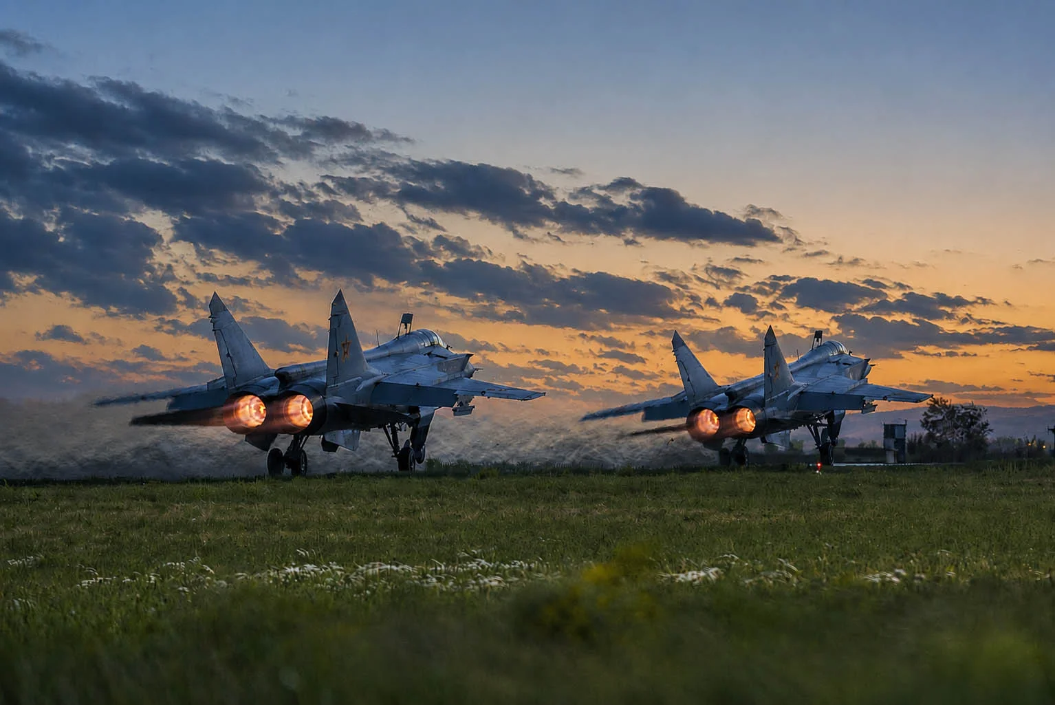 Takeoff at dawn