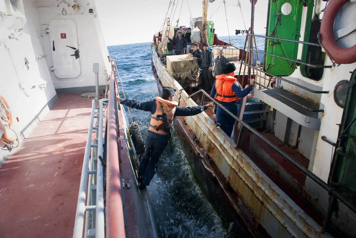 Units of the Kazakh Coast Guard control the water border of Kazakhstan on the Caspian Sea
