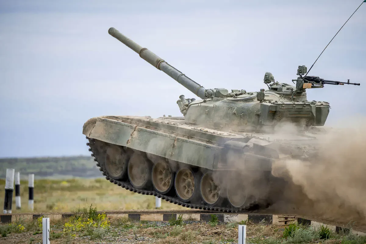 The Kazakh military is preparing for a tank biathlon competition. Ayagoz, Kazakhstan