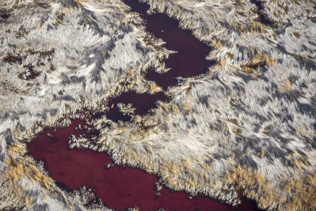 The surface of a salt lake in the area of Balkhash Lake