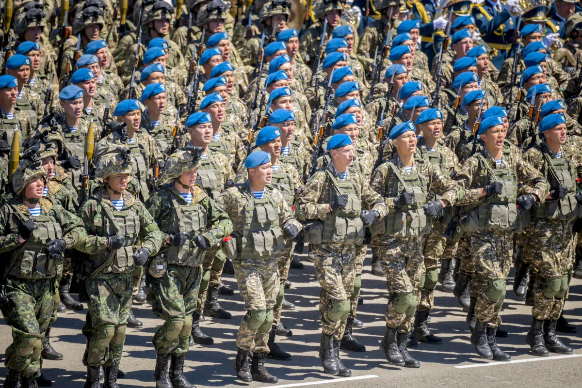 The Armed Forces of Kazakhstan holds Battle Parades (Russian: Боевой парад) every couple of years on 7 May, which is Defender of the Fatherland Day in Kazakhstan