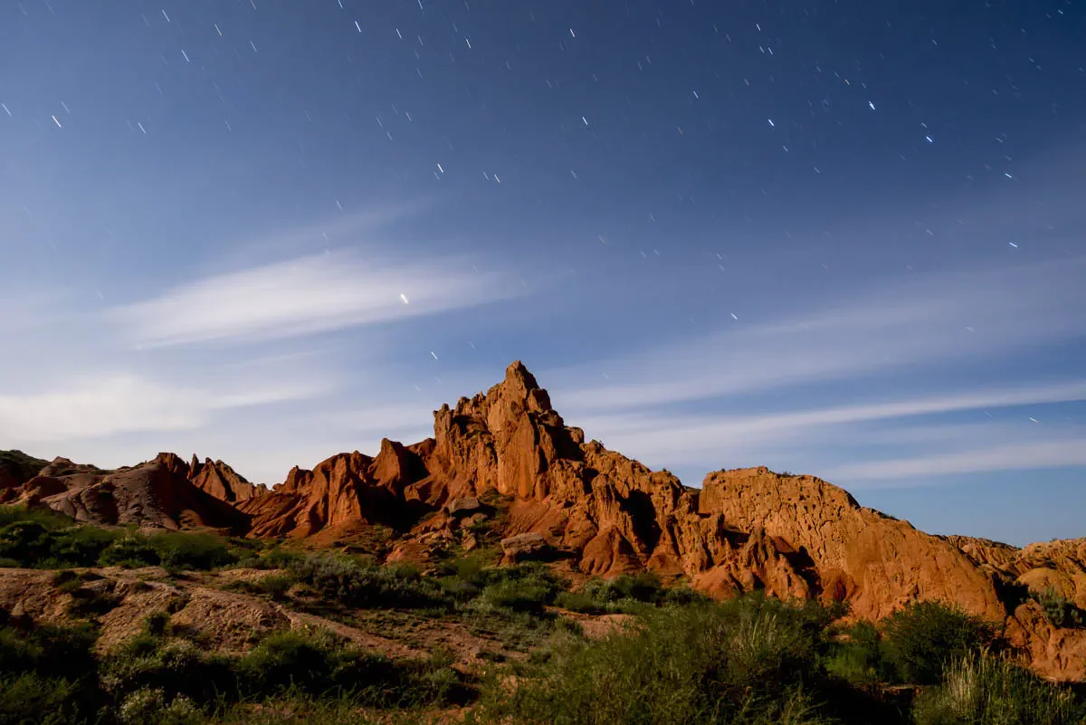 Fairy Tale сanyon at night, Issyk-Кul region, Kyrgyzstan