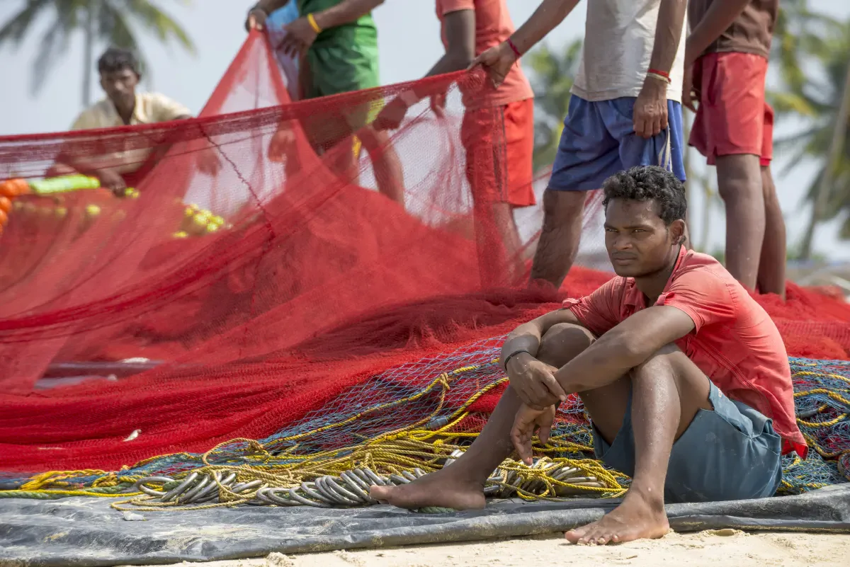 Fishermens. Colva Beach, South Goa, India