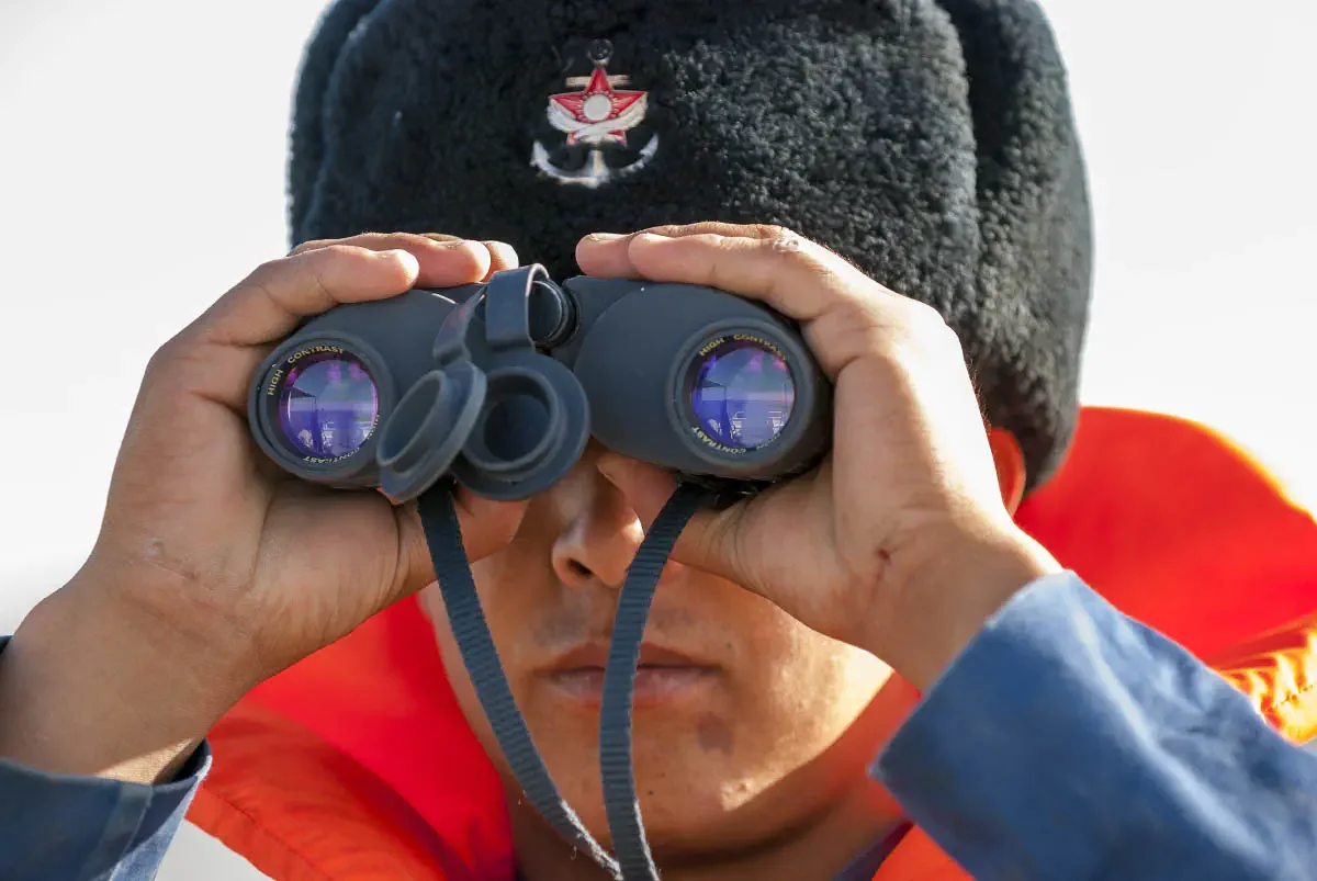Units of the Kazakh Coast Guard control the water border of Kazakhstan on the Caspian Sea