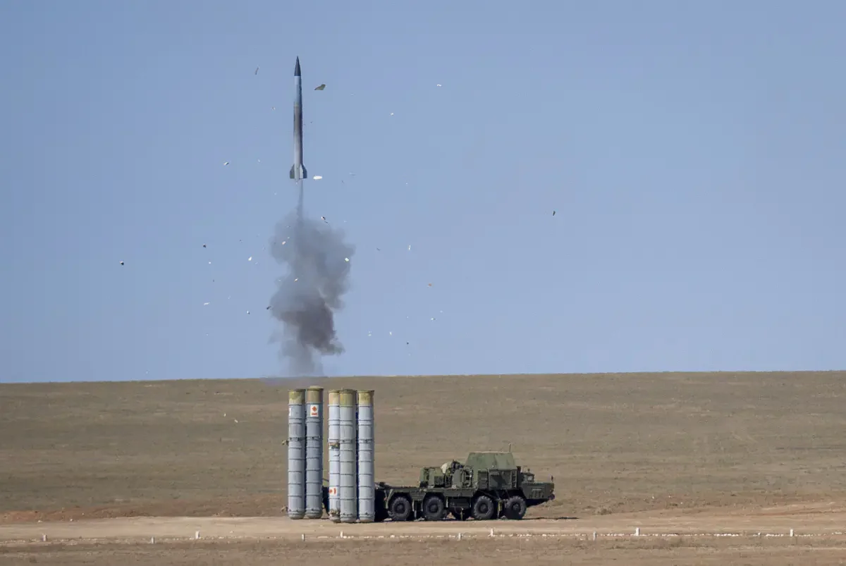 S-300PS (NATO reporting name SA-10 Grumble) anti-aircraft missile system Kazakh Air Defense Forces. Sary-Shagan missile testing range