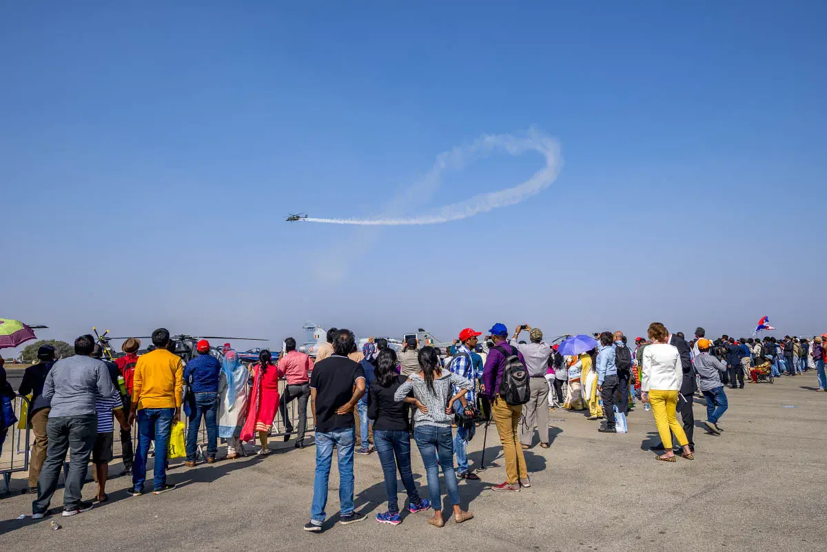 International Aviation show Aero India-2017. Yelahanka air force station, Bengaluru, India