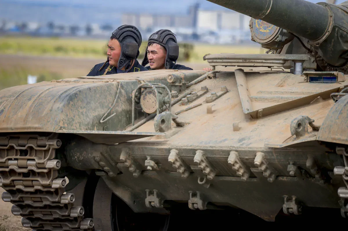 The Kazakh military is preparing for a tank biathlon competition. Ayagoz, Kazakhstan