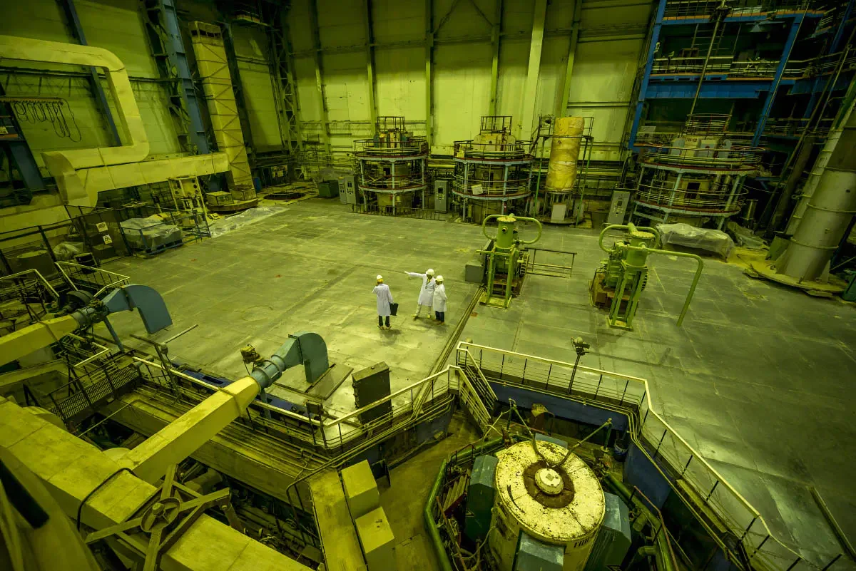 Mangistau atom electric complex. The world's first fast-neutron nuclear reactor BN-350 operated here. Aktau, Kazakhstan