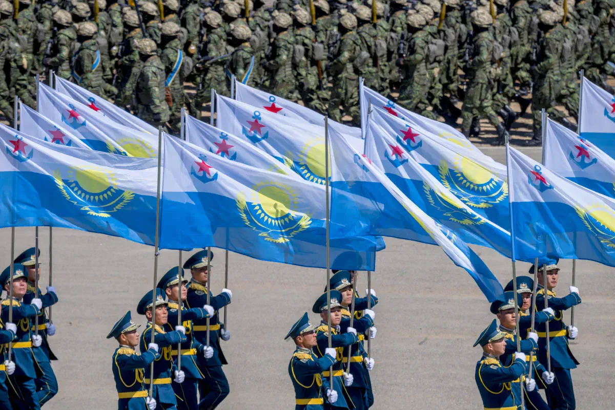 The Armed Forces of Kazakhstan holds Battle Parades (Russian: Боевой парад) every couple of years on 7 May, which is Defender of the Fatherland Day in Kazakhstan