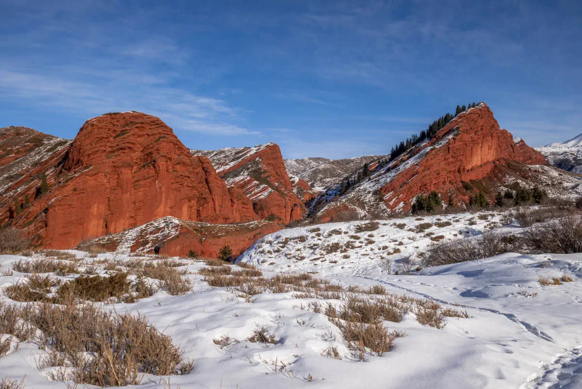 Jety-Oguz winter. Issyk-Кul region, Kyrgyzstan