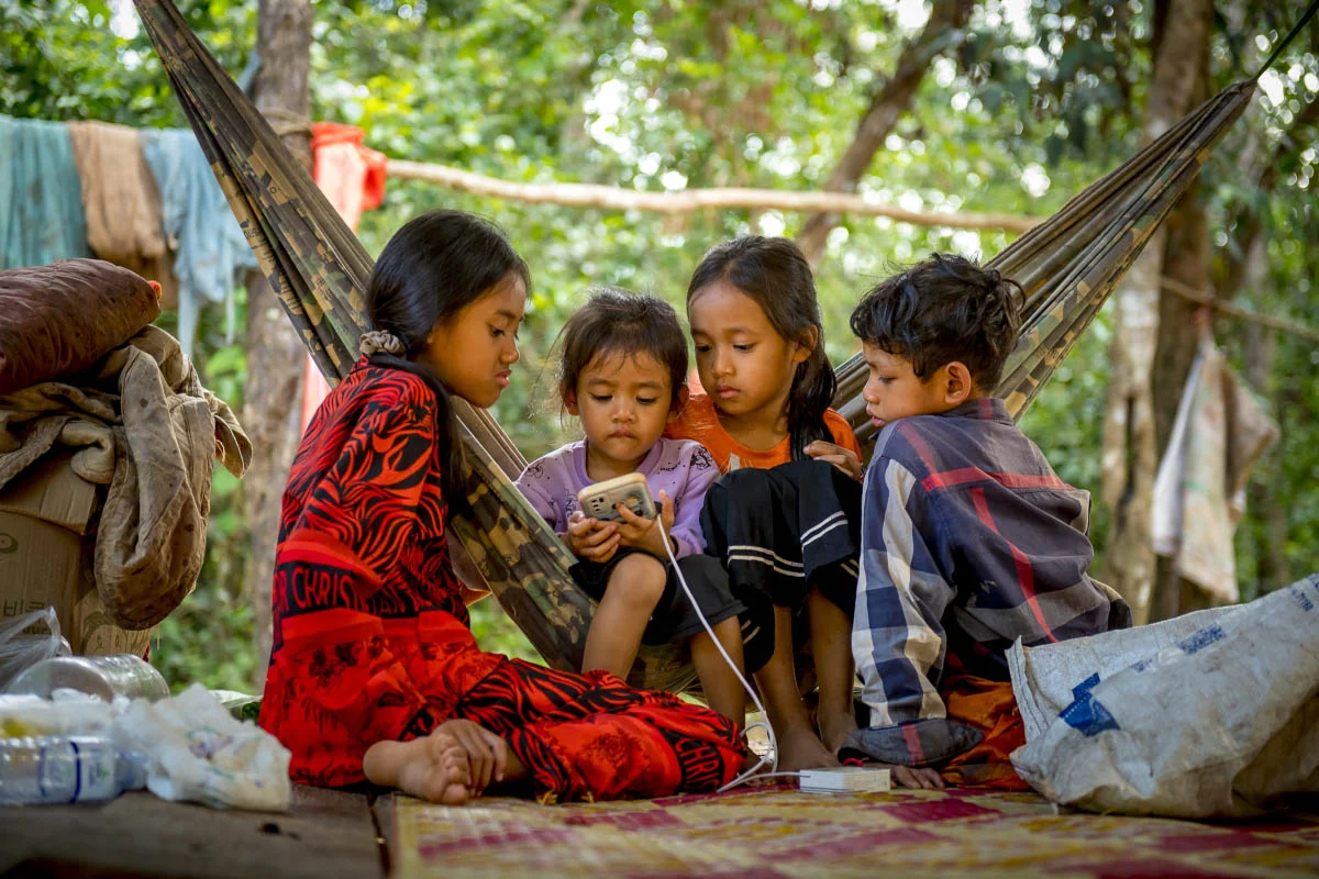 Children in Phnom Kulen National Park, Cambodia