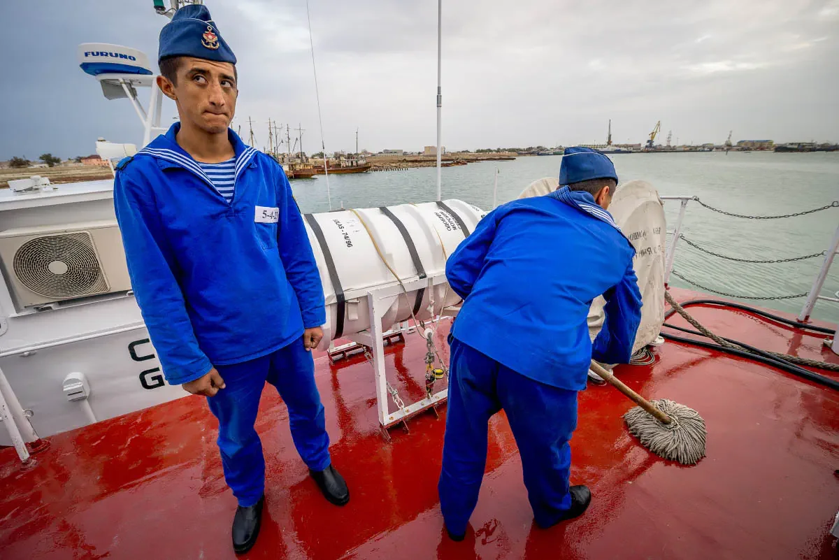 Units of the Kazakh Coast Guard control the water border of Kazakhstan on the Caspian Sea