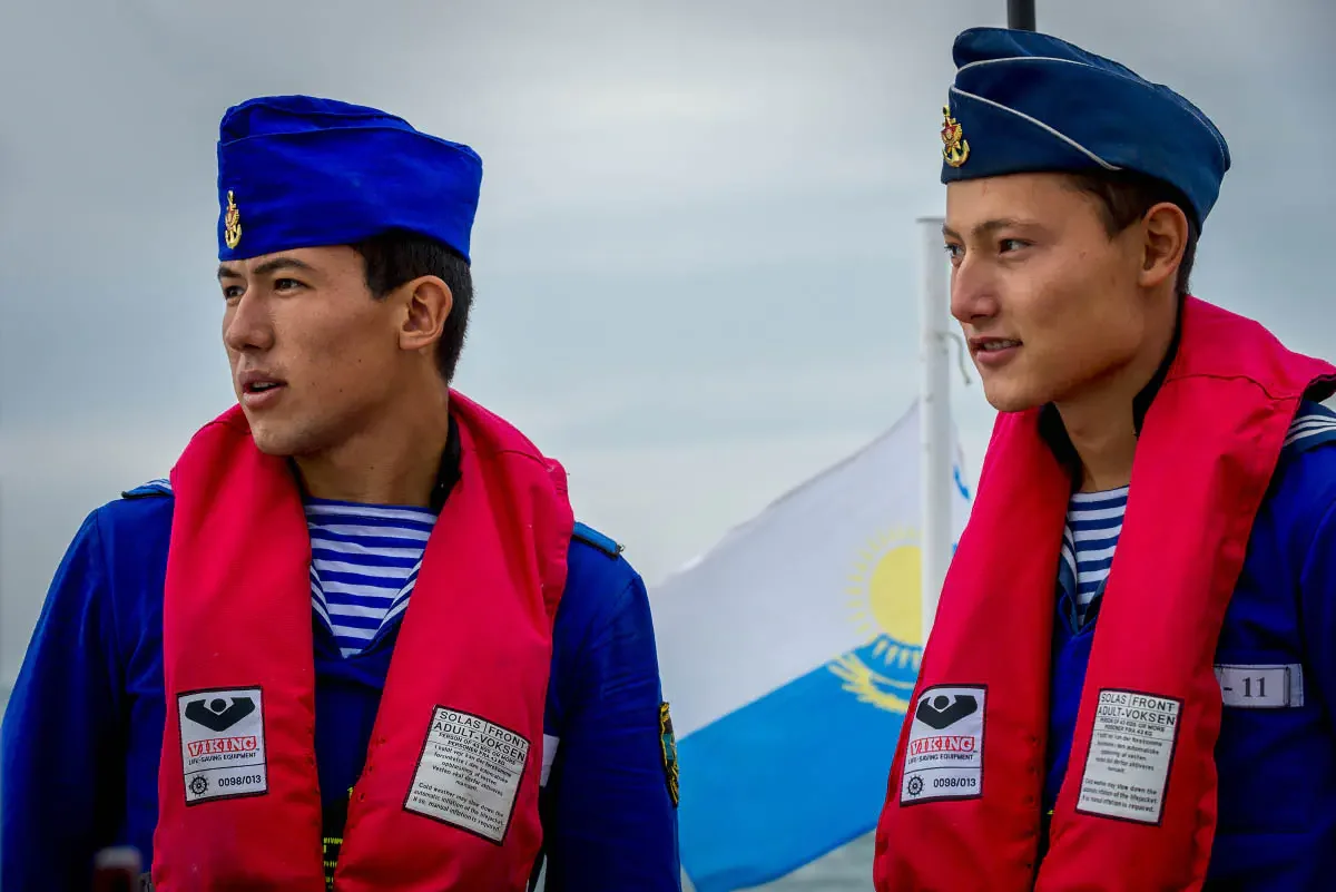 Units of the Kazakh Coast Guard control the water border of Kazakhstan on the Caspian Sea
