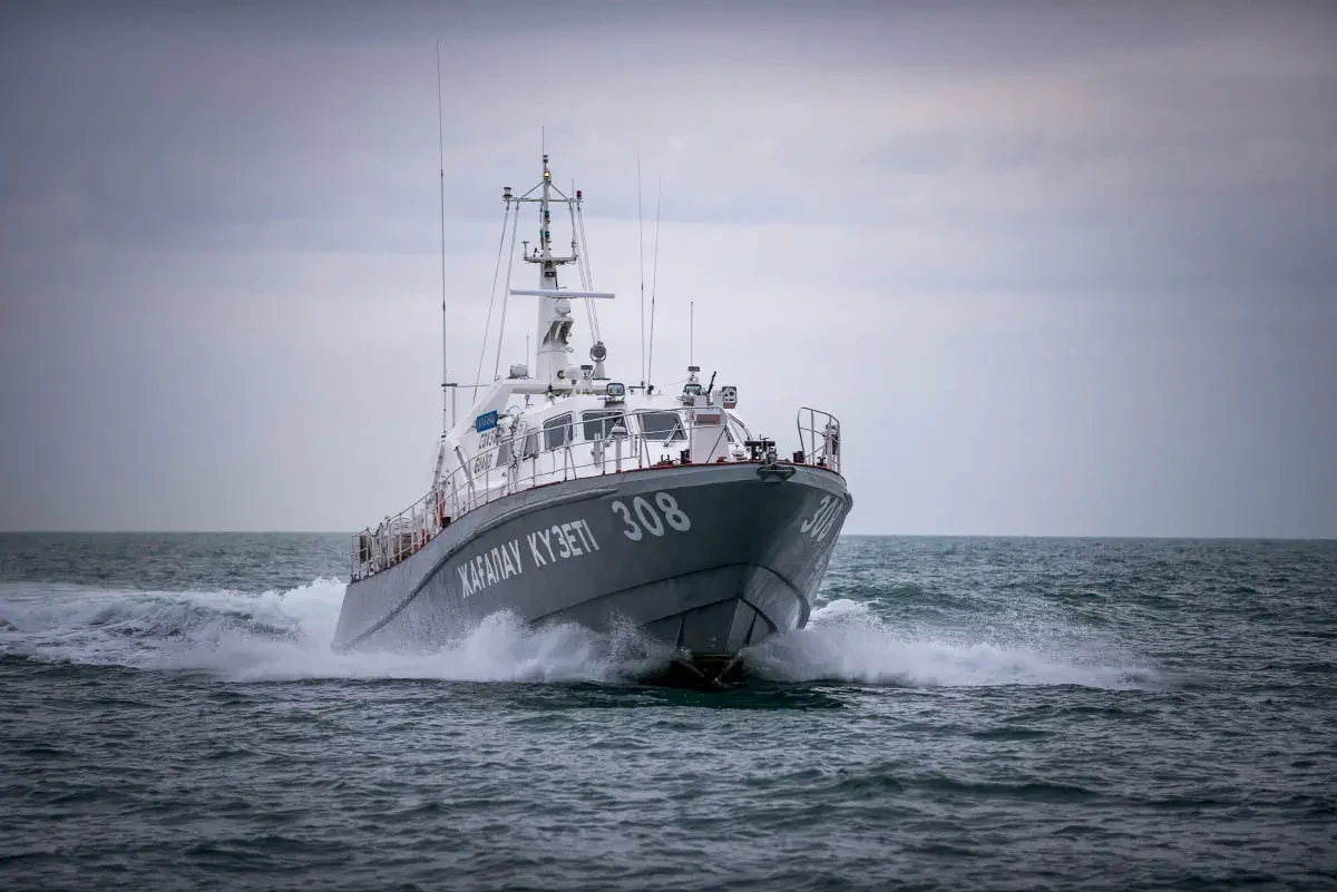 Units of the Kazakh Coast Guard control the water border of Kazakhstan on the Caspian Sea