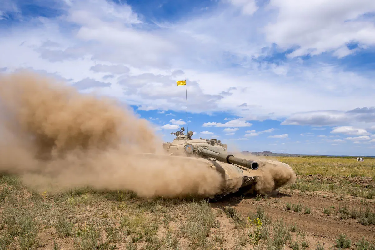 The Kazakh military is preparing for a tank biathlon competition. Ayagoz, Kazakhstan